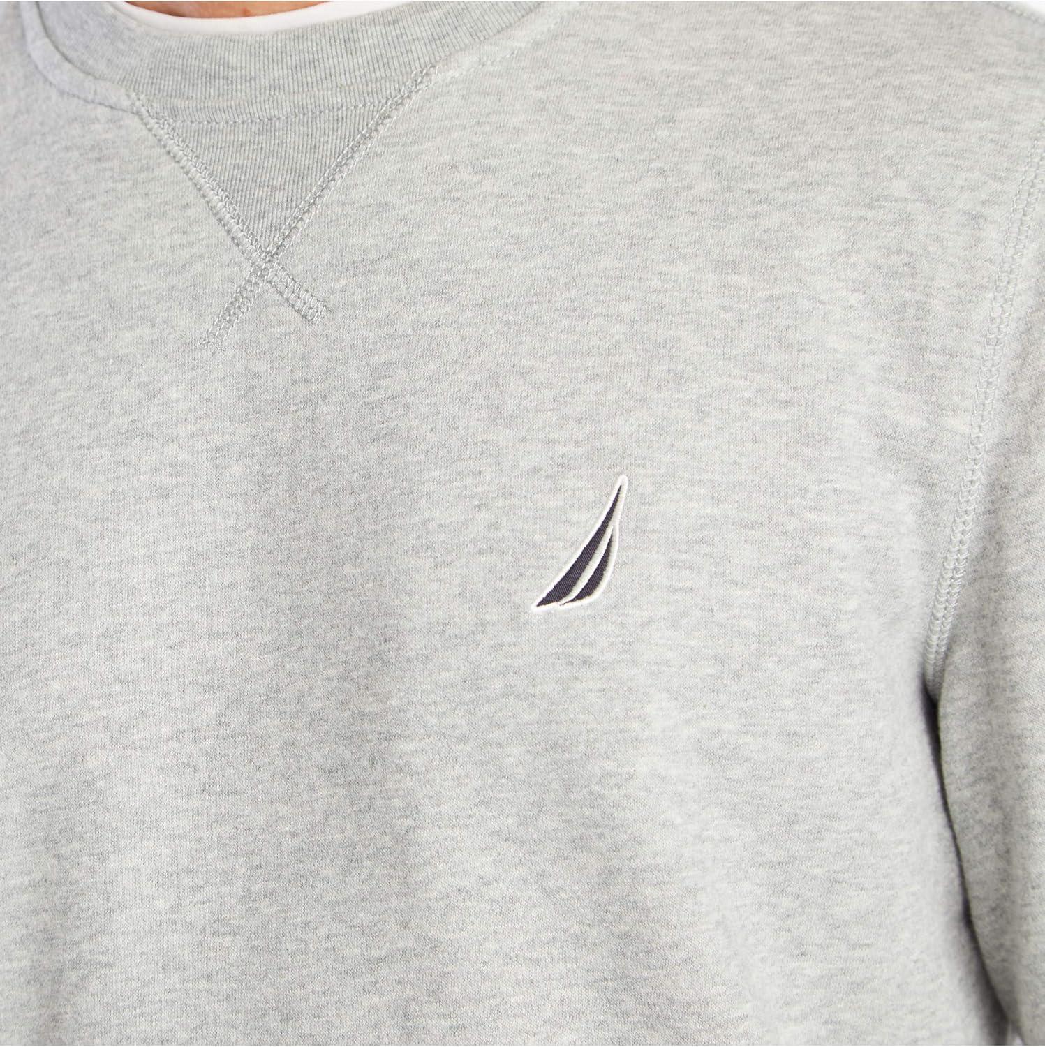 imageNautica Mens Basic Crew Neck Fleece SweatshirtGrey Heather