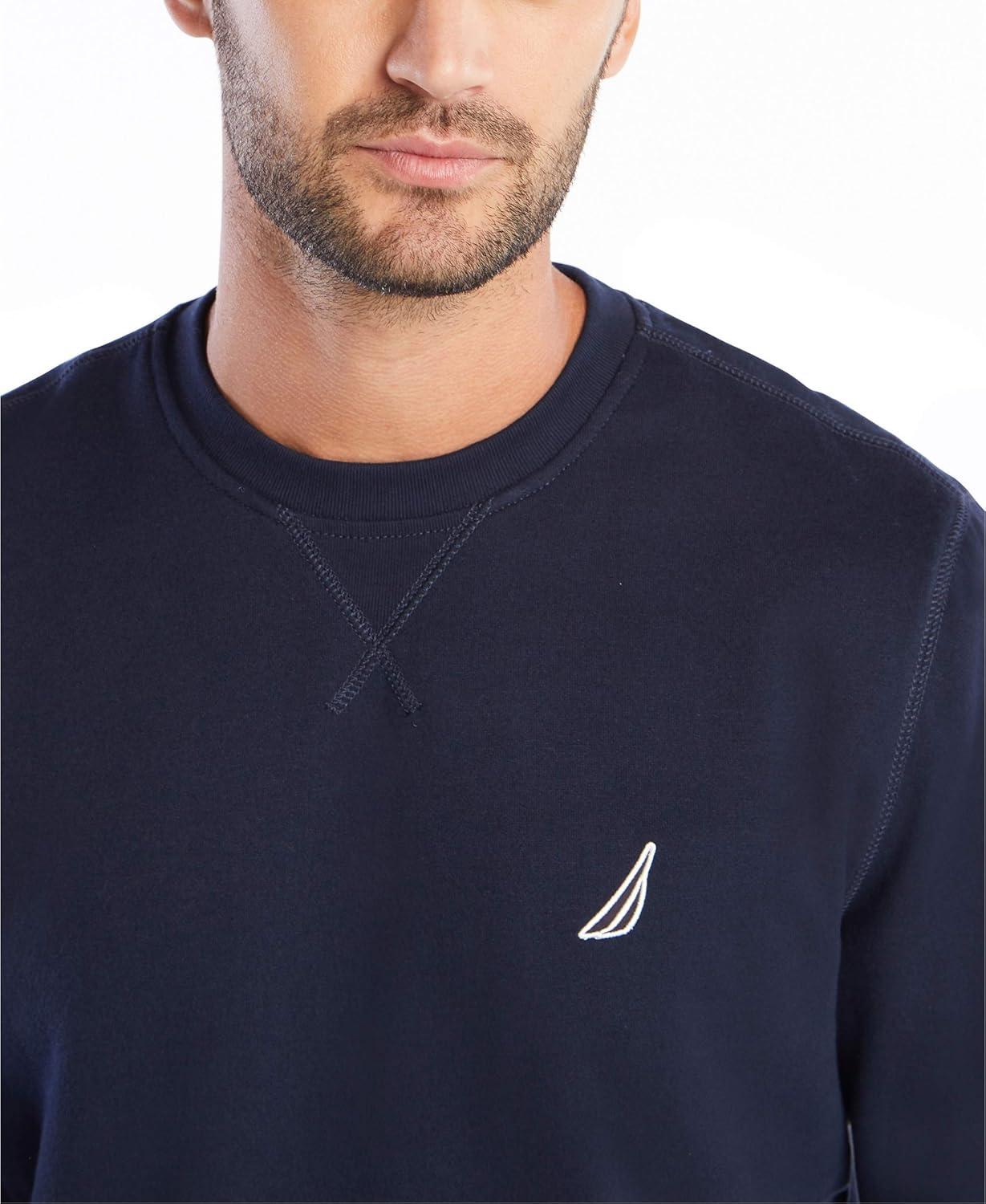 imageNautica Mens Basic Crew Neck Fleece SweatshirtNavy