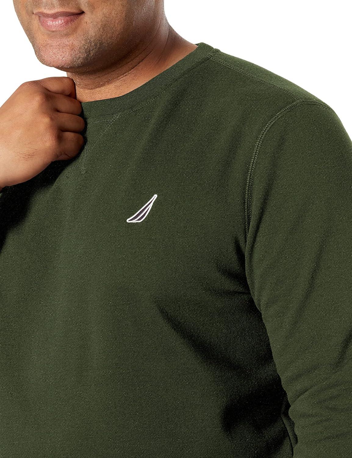 imageNautica Mens Basic Crew Neck Fleece SweatshirtPine Forest