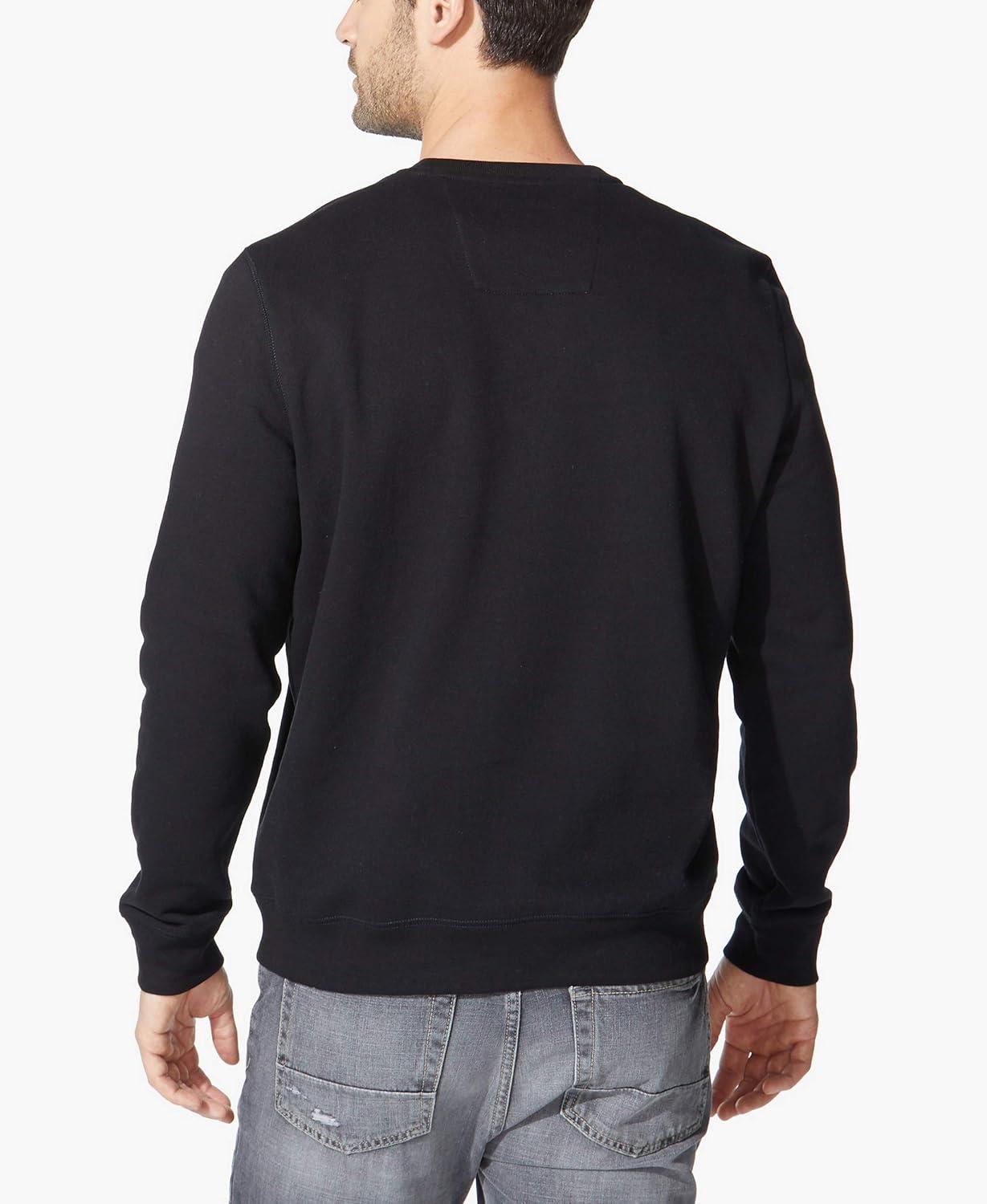imageNautica Mens Basic Crew Neck Fleece SweatshirtTrue Black