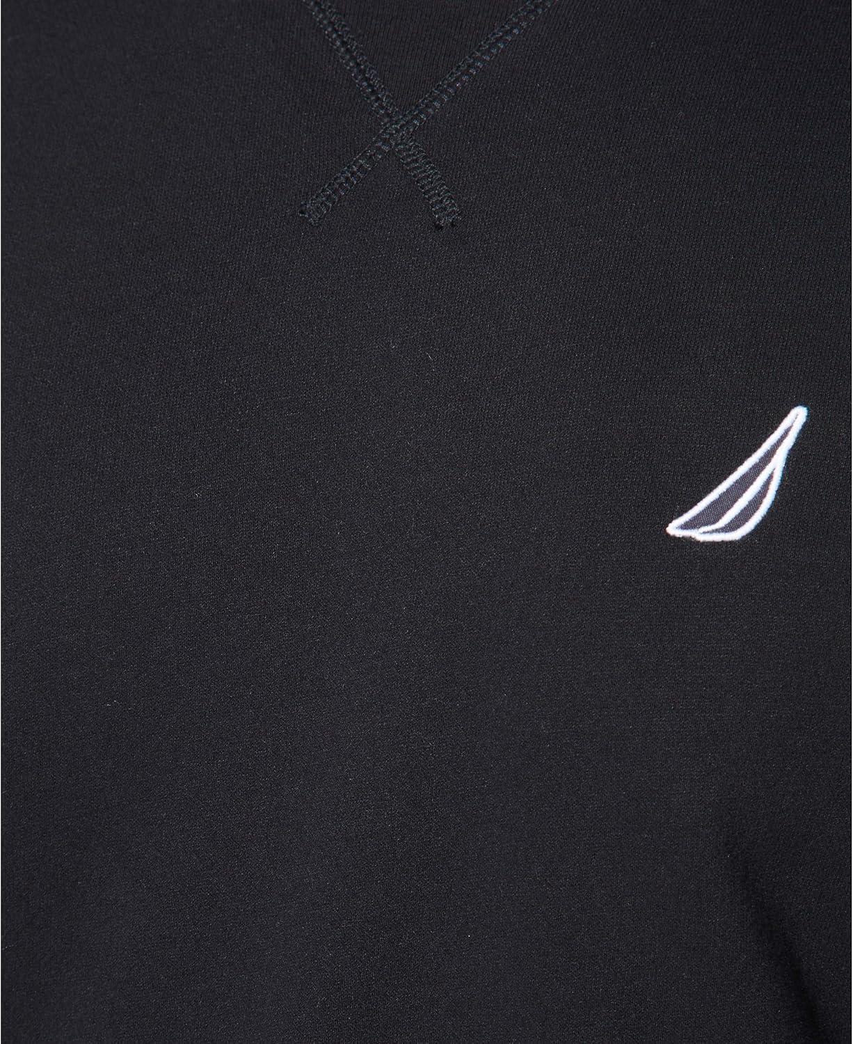 imageNautica Mens Basic Crew Neck Fleece SweatshirtTrue Black