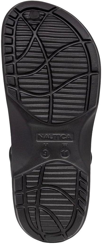 imageNautica Mens Clogs Athletic Sports Sandal SlipOn with Adjustable Back Strap Water ShoesFuzzy Slippers River EdgeBlack River Edge