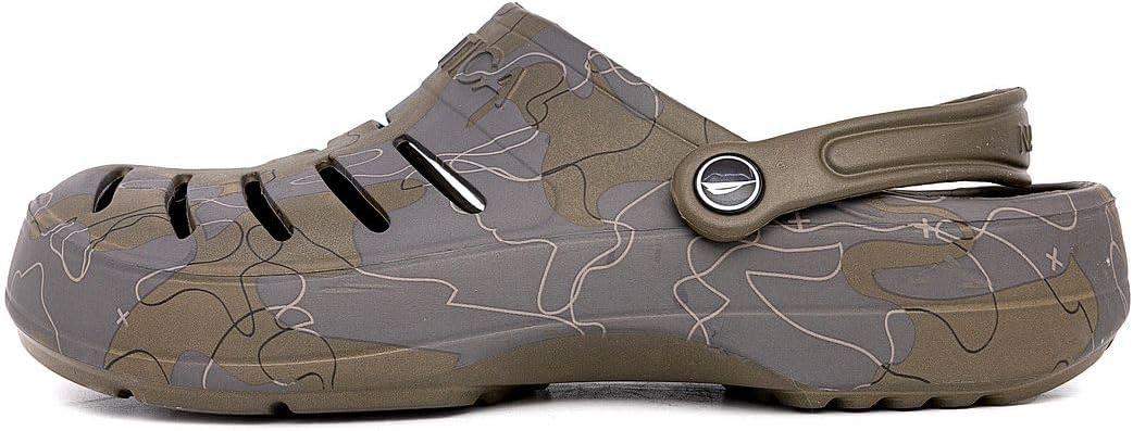 imageNautica Mens Clogs Athletic Sports Sandal SlipOn with Adjustable Back Strap Water ShoesFuzzy Slippers River EdgeCamo River Edge