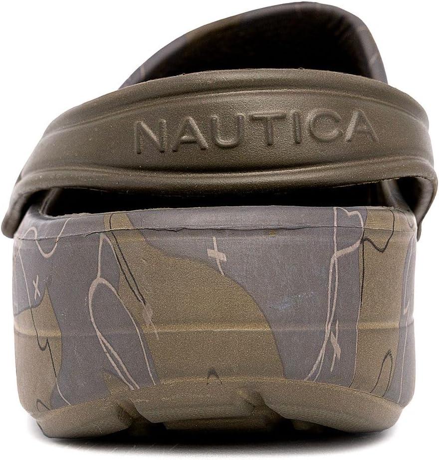 imageNautica Mens Clogs Athletic Sports Sandal SlipOn with Adjustable Back Strap Water ShoesFuzzy Slippers River EdgeCamo River Edge