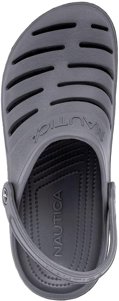 imageNautica Mens Clogs Athletic Sports Sandal SlipOn with Adjustable Back Strap Water ShoesFuzzy Slippers River EdgeGrey River Edge