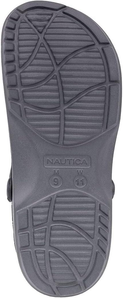 imageNautica Mens Clogs Athletic Sports Sandal SlipOn with Adjustable Back Strap Water ShoesFuzzy Slippers River EdgeGrey River Edge