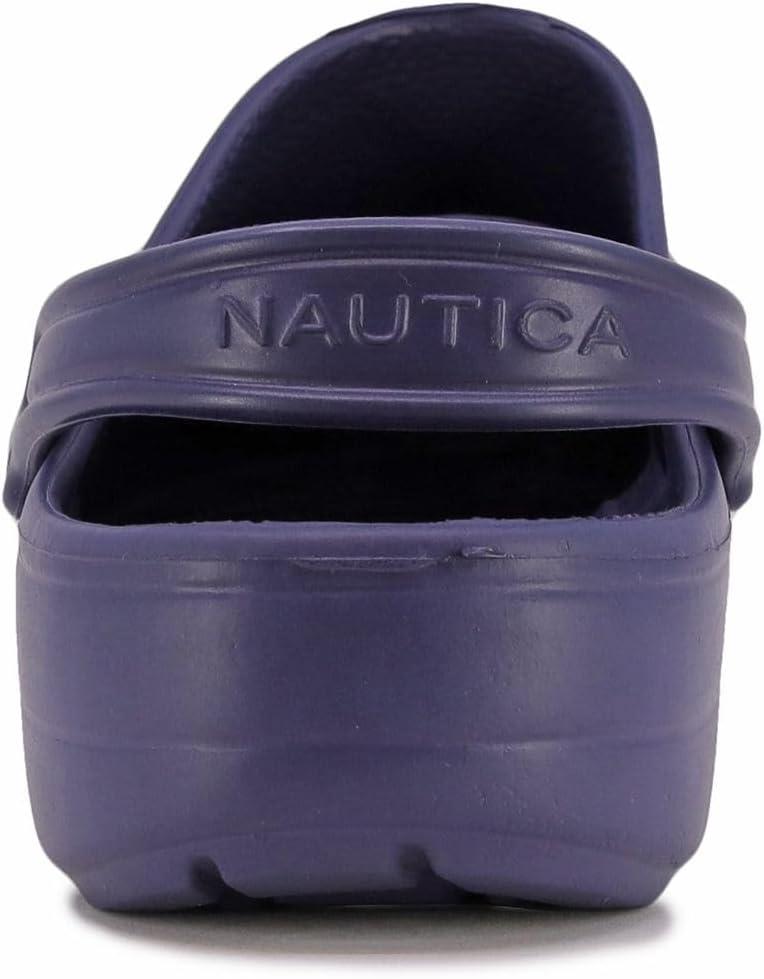 imageNautica Mens Clogs Athletic Sports Sandal SlipOn with Adjustable Back Strap Water ShoesFuzzy Slippers River EdgeNavy River Edge