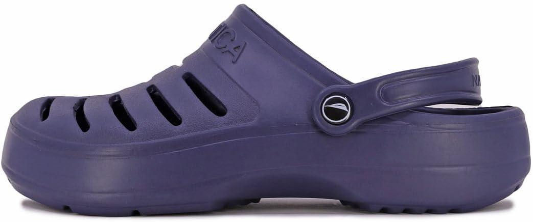 imageNautica Mens Clogs Athletic Sports Sandal SlipOn with Adjustable Back Strap Water ShoesFuzzy Slippers River EdgeNavy River Edge