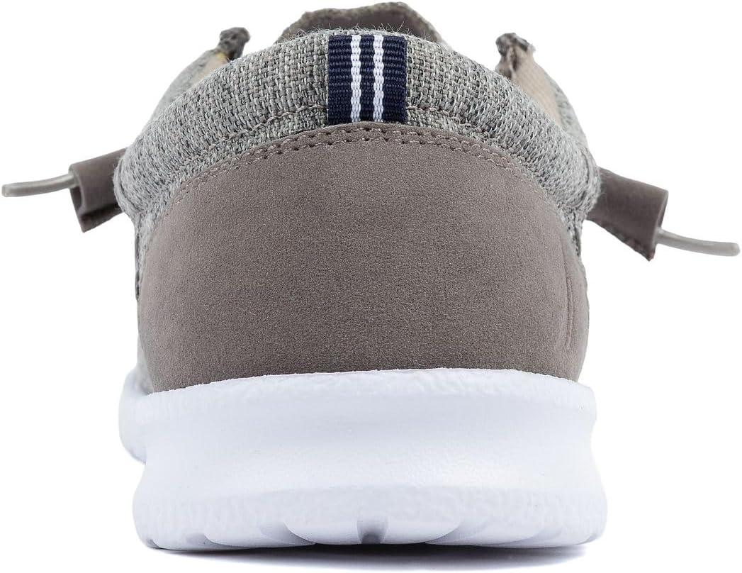 imageNautica Mens Comfort Loafers SlipOn Boat Shoe Lightweight Casual Stretch SneakerRushfordHeather Grey