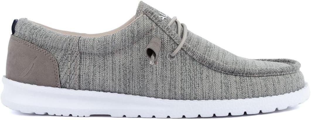 imageNautica Mens Comfort Loafers SlipOn Boat Shoe Lightweight Casual Stretch SneakerRushfordHeather Grey