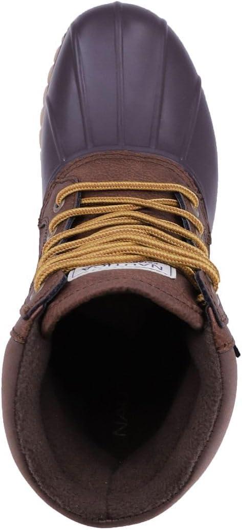 imageNautica Mens Duck Boots Waterproof Shell Insulated Snow and Rain Boot LaceUp Winter Shoe Channing Extended Sizes 716Tan Pebbled