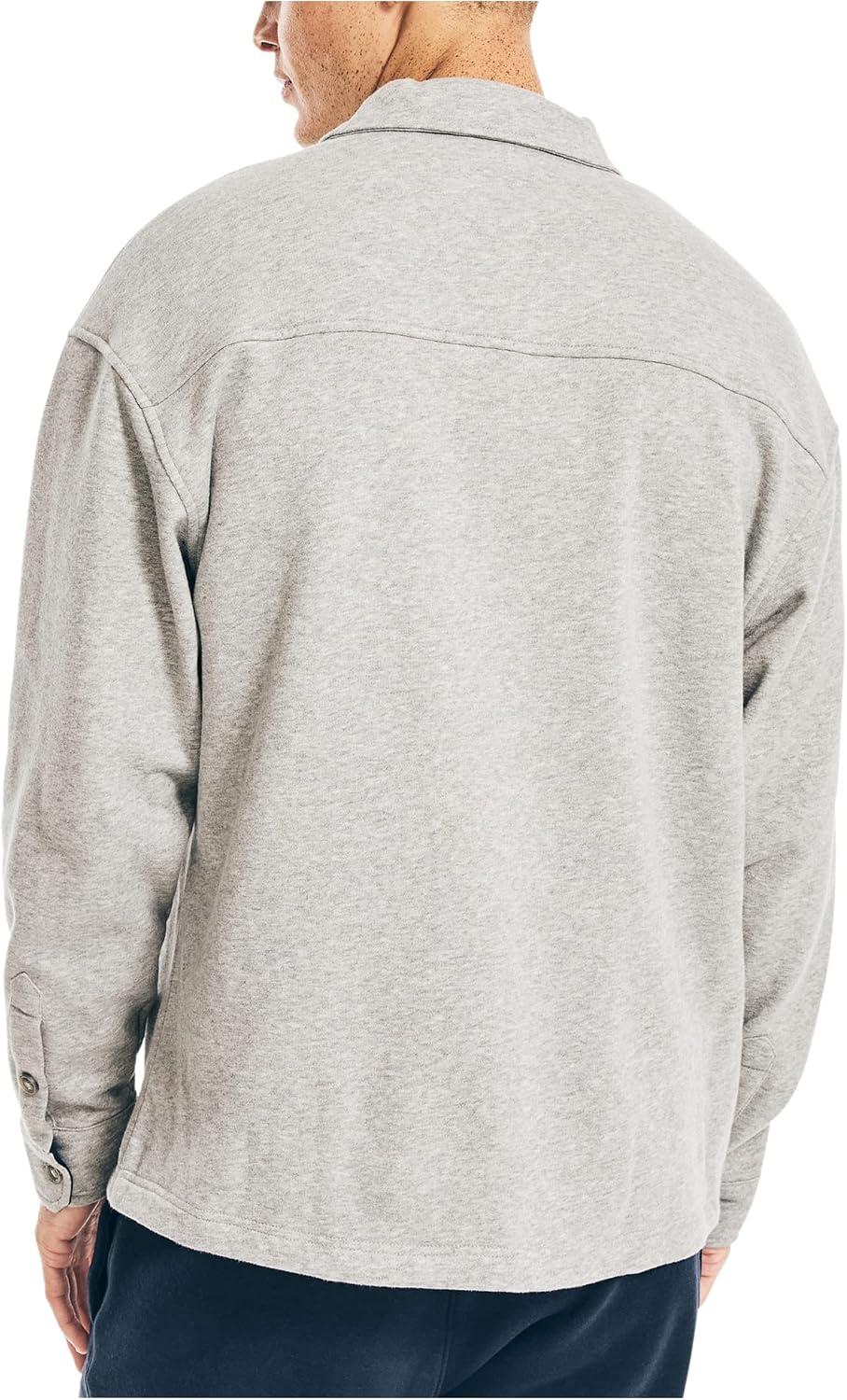imageNautica Mens Fleece Buttonup ShirtGrey Heather