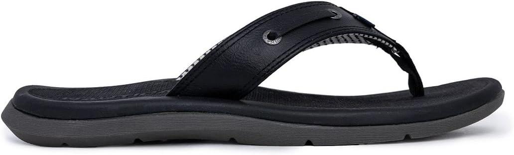 imageNautica Mens Flip Flop Beach Sandal Boat Slide Water SlippersBlackcasted