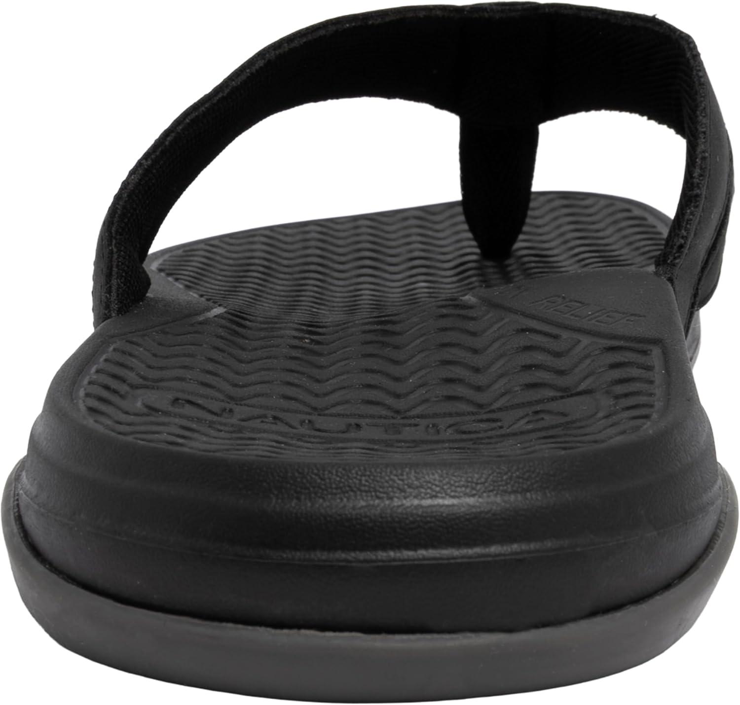 imageNautica Mens Flip Flop Beach Sandal Boat Slide Water SlippersBlackdanix