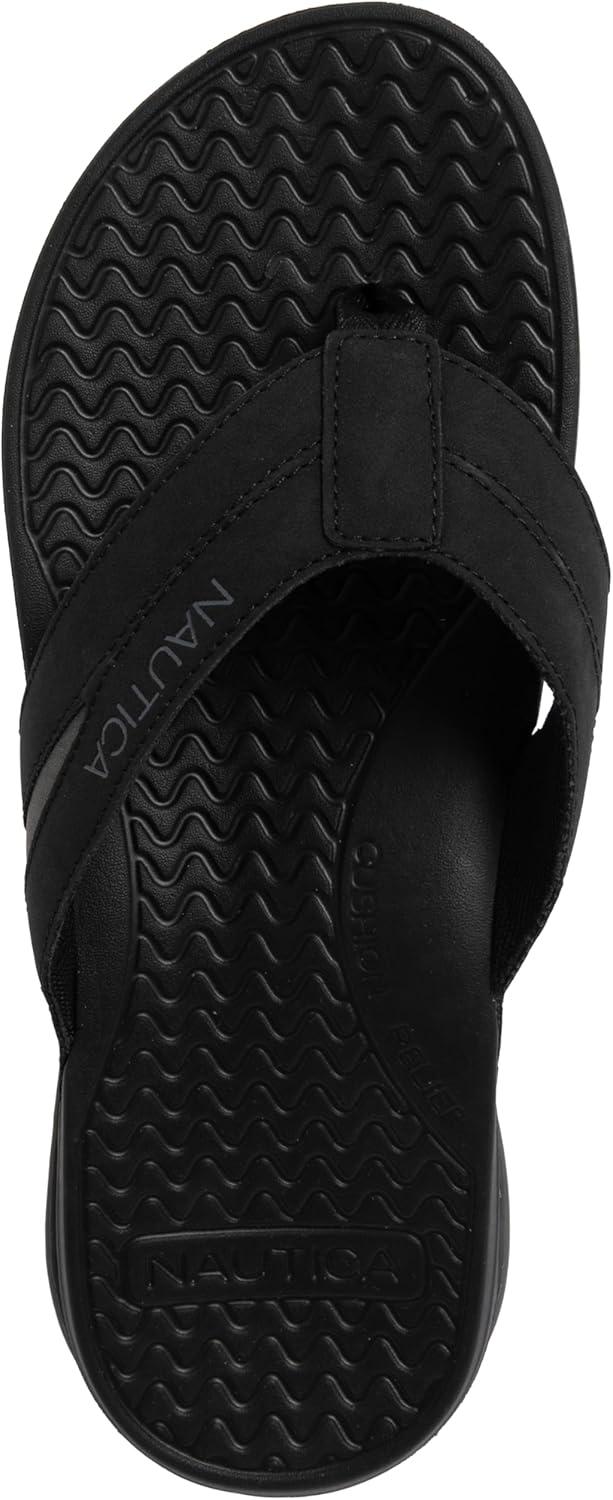 imageNautica Mens Flip Flop Beach Sandal Boat Slide Water SlippersBlackdanix