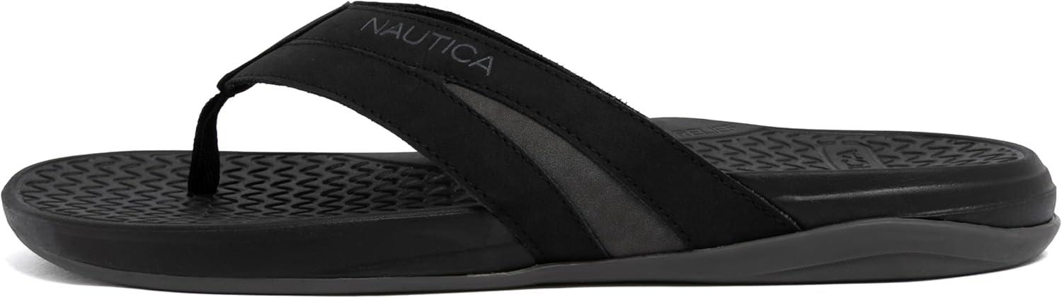 imageNautica Mens Flip Flop Beach Sandal Boat Slide Water SlippersBlackdanix