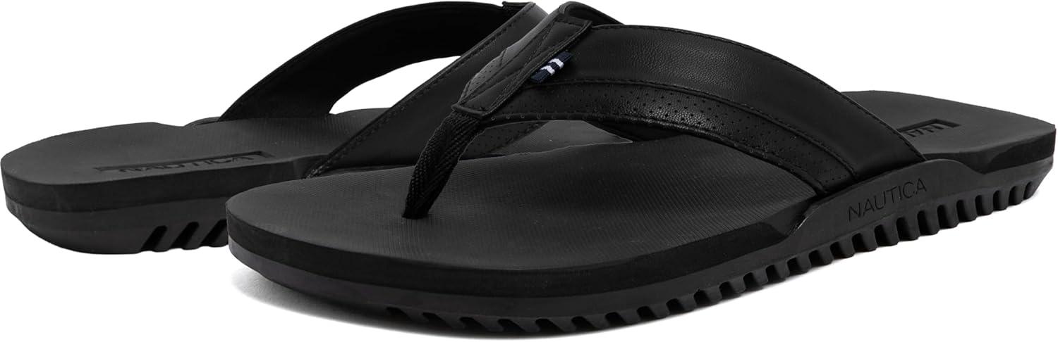 imageNautica Mens Flip Flop Beach Sandal Boat Slide Water SlippersBlackfriedrich