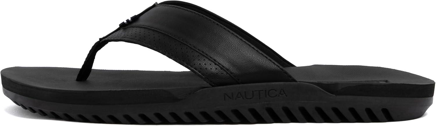 imageNautica Mens Flip Flop Beach Sandal Boat Slide Water SlippersBlackfriedrich