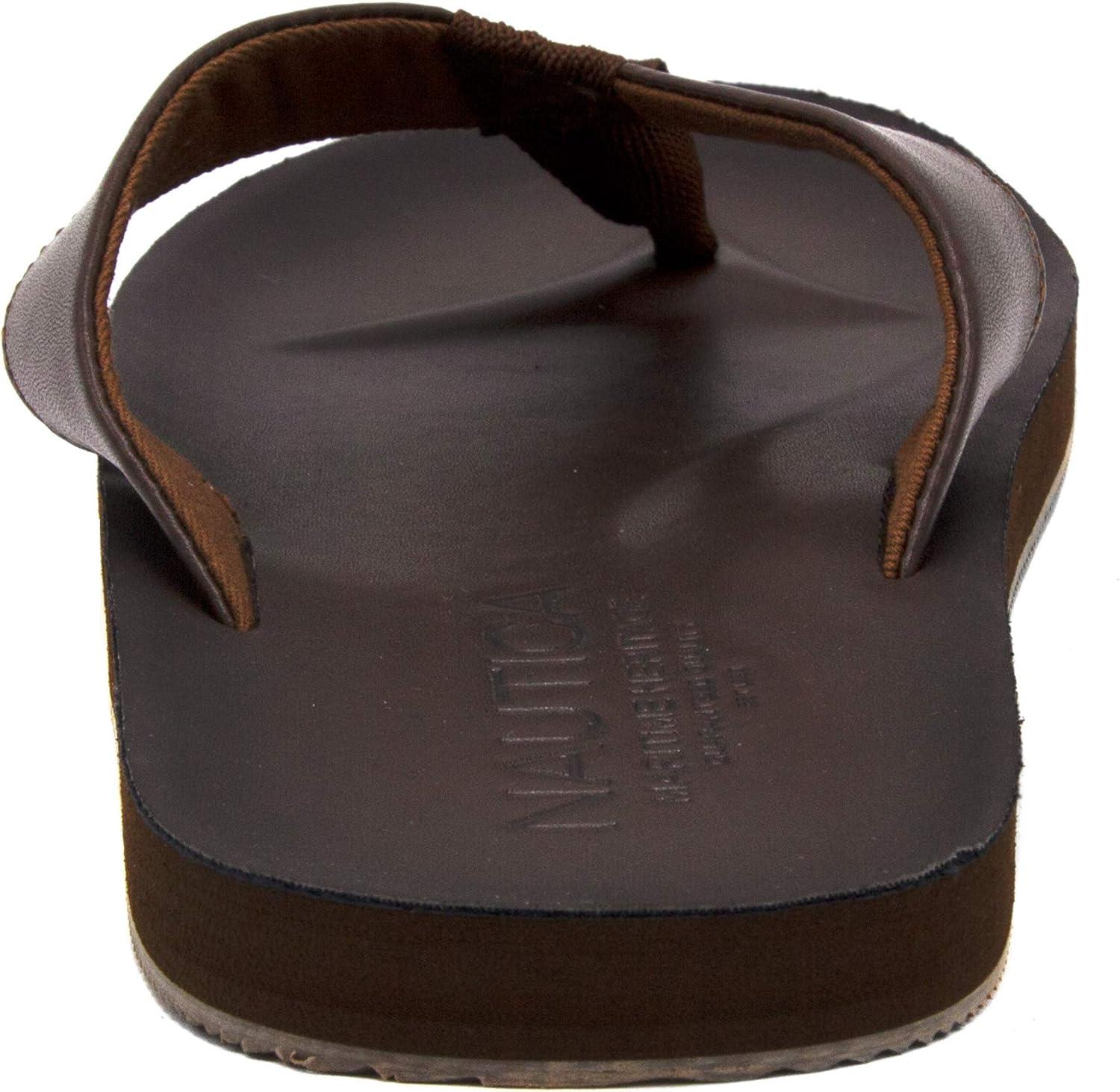 imageNautica Mens Flip Flop Beach Sandal Boat Slide Water SlippersBrownadain