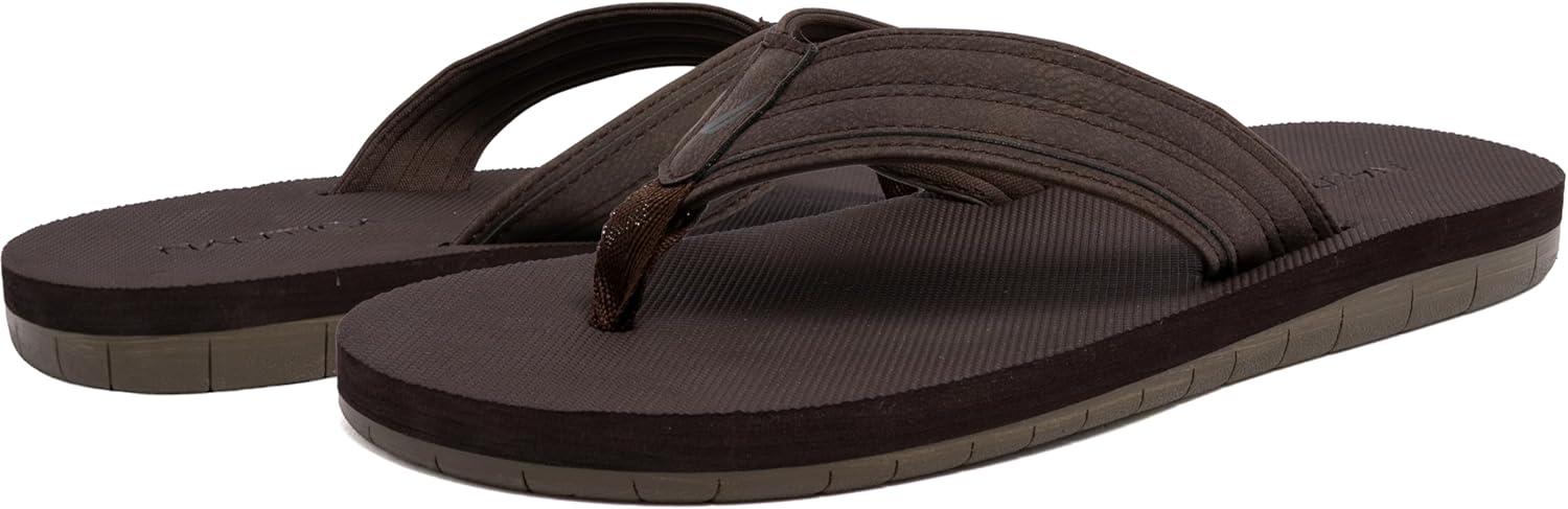 imageNautica Mens Flip Flop Beach Sandal Boat Slide Water SlippersBrownthon