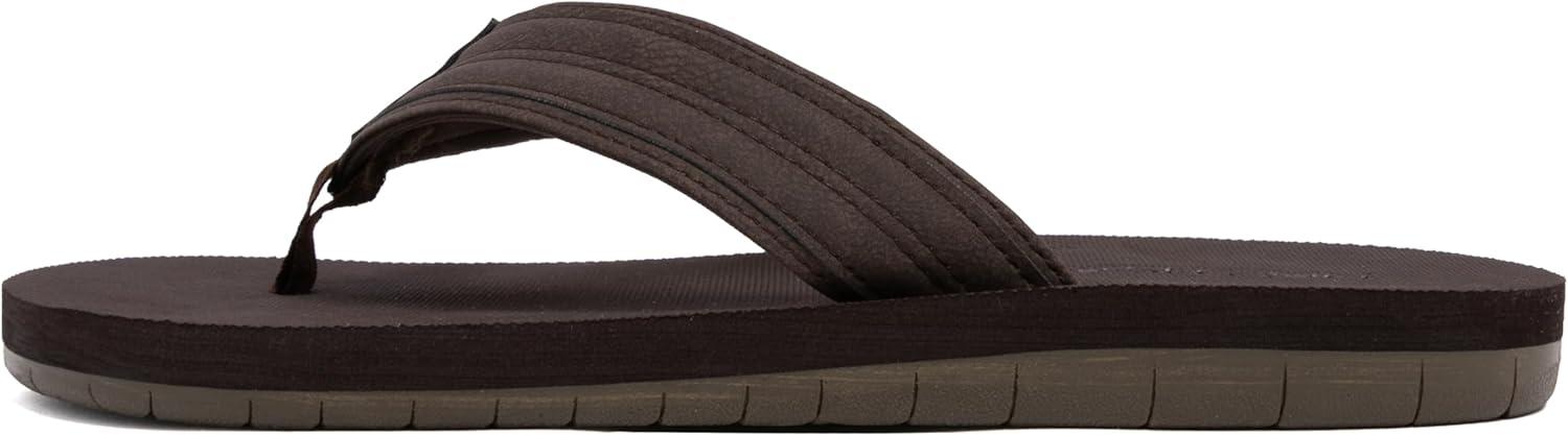imageNautica Mens Flip Flop Beach Sandal Boat Slide Water SlippersBrownthon