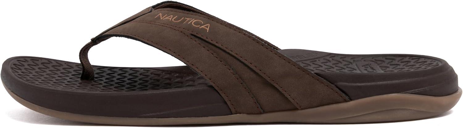 imageNautica Mens Flip Flop Beach Sandal Boat Slide Water SlippersChocolatedanix