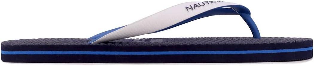 imageNautica Mens Flip Flop Beach Sandal Boat Slide Water SlippersJirennavy White
