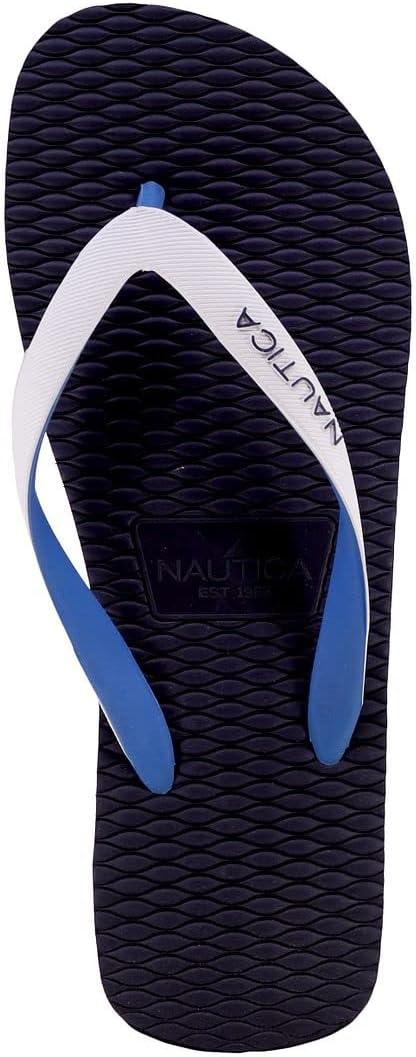 imageNautica Mens Flip Flop Beach Sandal Boat Slide Water SlippersJirennavy White