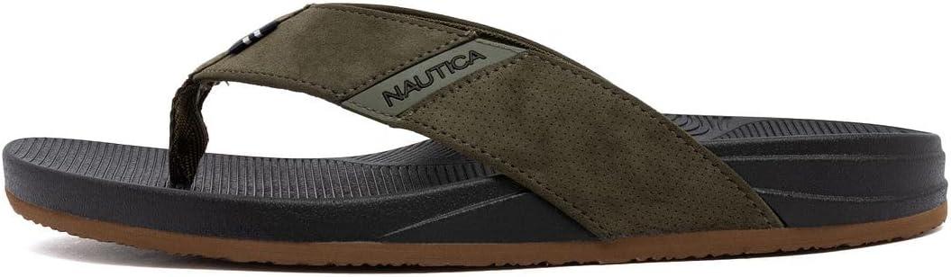 imageNautica Mens Flip Flop Beach Sandal Boat Slide Water SlippersOlivewelsey