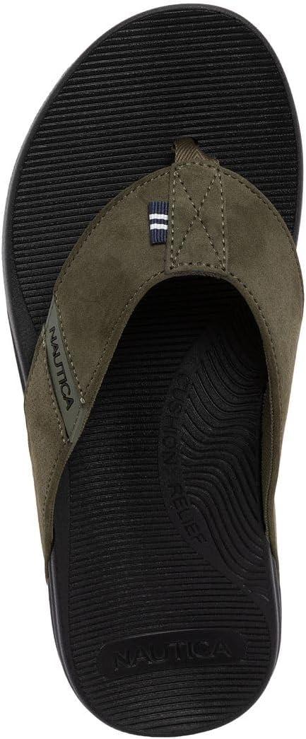 imageNautica Mens Flip Flop Beach Sandal Boat Slide Water SlippersOlivewelsey