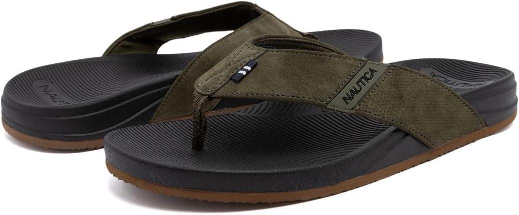 imageNautica Mens Flip Flop Beach Sandal Boat Slide Water SlippersOlivewelsey
