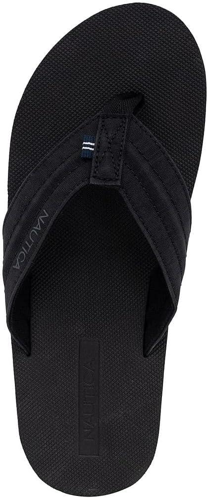 imageNautica Mens Flip Flop Beach Sandal Boat Slide Water SlippersStreak Black