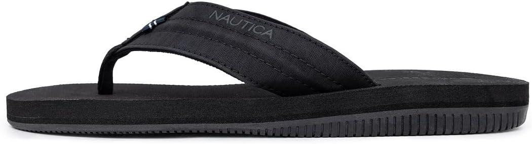 imageNautica Mens Flip Flop Beach Sandal Boat Slide Water SlippersStreak Black