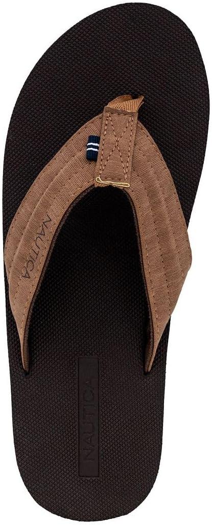 imageNautica Mens Flip Flop Beach Sandal Boat Slide Water SlippersStreak Tan