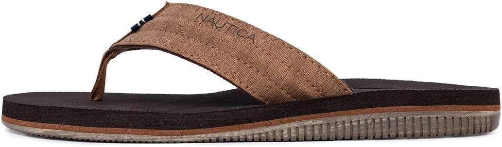imageNautica Mens Flip Flop Beach Sandal Boat Slide Water SlippersStreak Tan