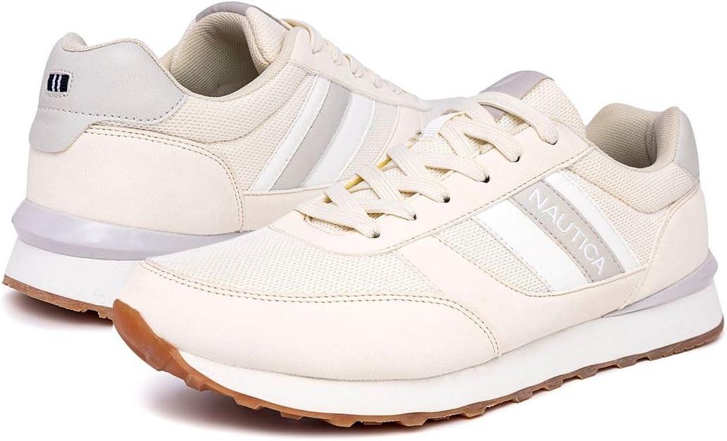 imageNautica Mens LaceUp Sneakers Casual Stylish and Comfortable for WalkingBone Whiteoutfall 3