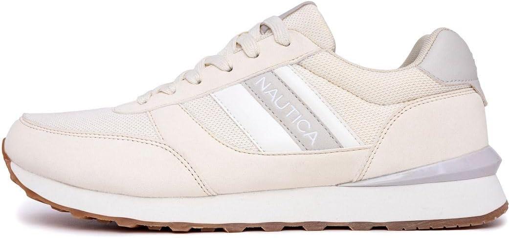 imageNautica Mens LaceUp Sneakers Casual Stylish and Comfortable for WalkingBone Whiteoutfall 3