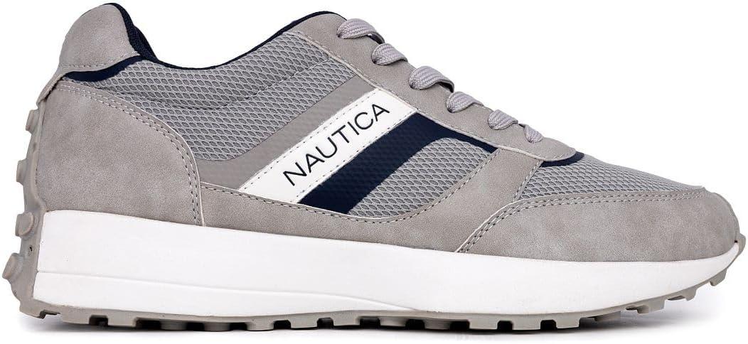 imageNautica Mens LaceUp Sneakers Casual Stylish and Comfortable for WalkingGrey Navyoutfall 4