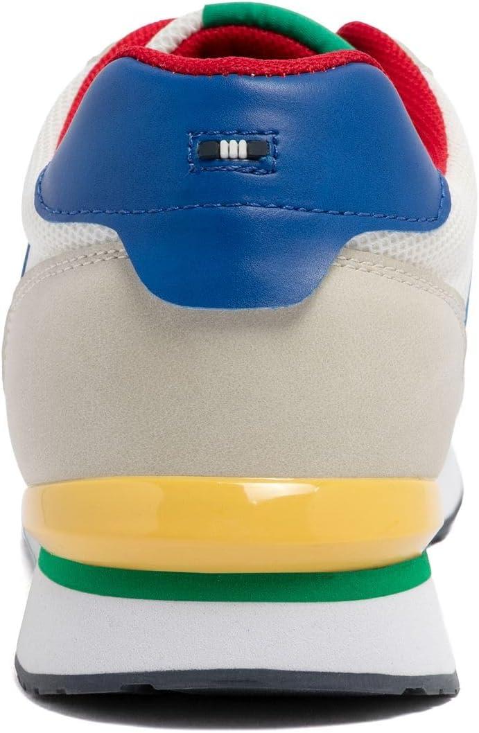 imageNautica Mens LaceUp Sneakers Casual Stylish and Comfortable for WalkingWhite Blue Red