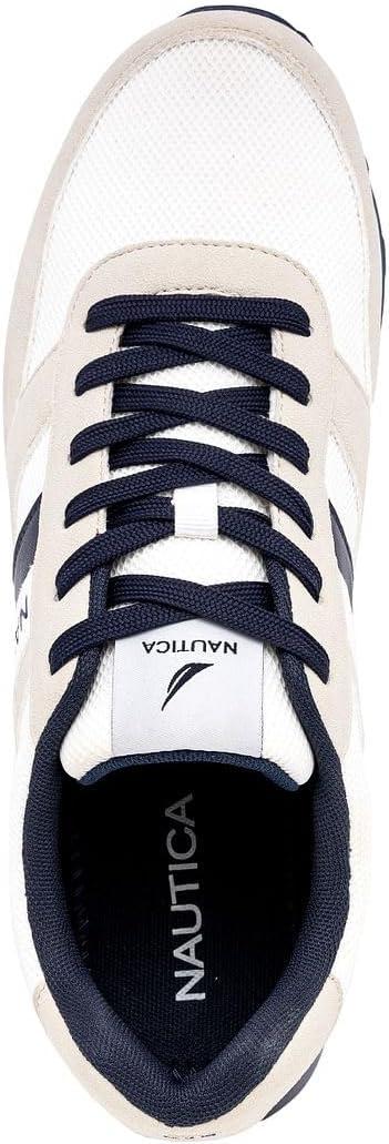 imageNautica Mens LaceUp Sneakers Casual Stylish and Comfortable for WalkingWhite Navy Greyoutfall 3