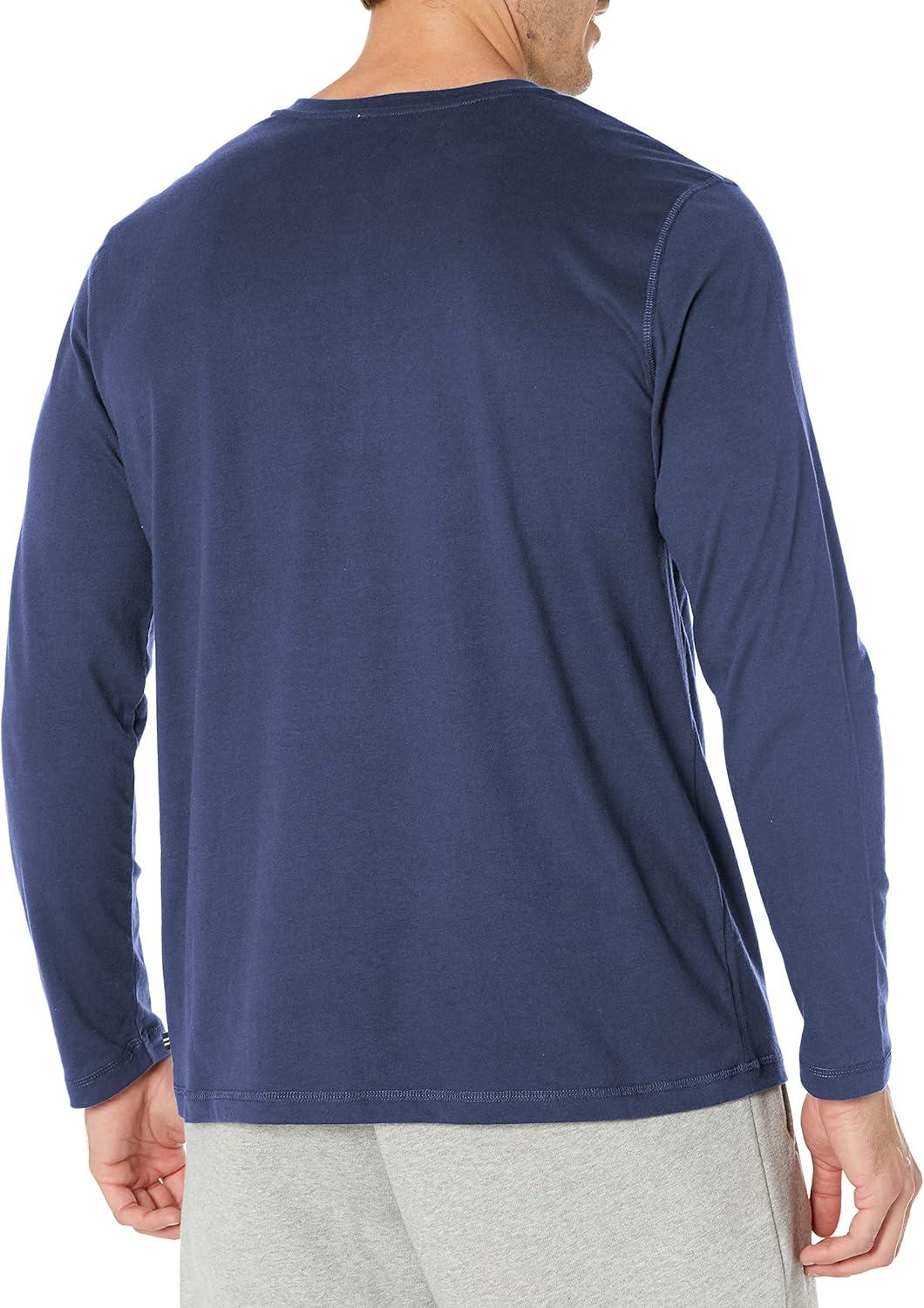 imageNautica Mens Long Sleeve Henley Pajama TopIndigo