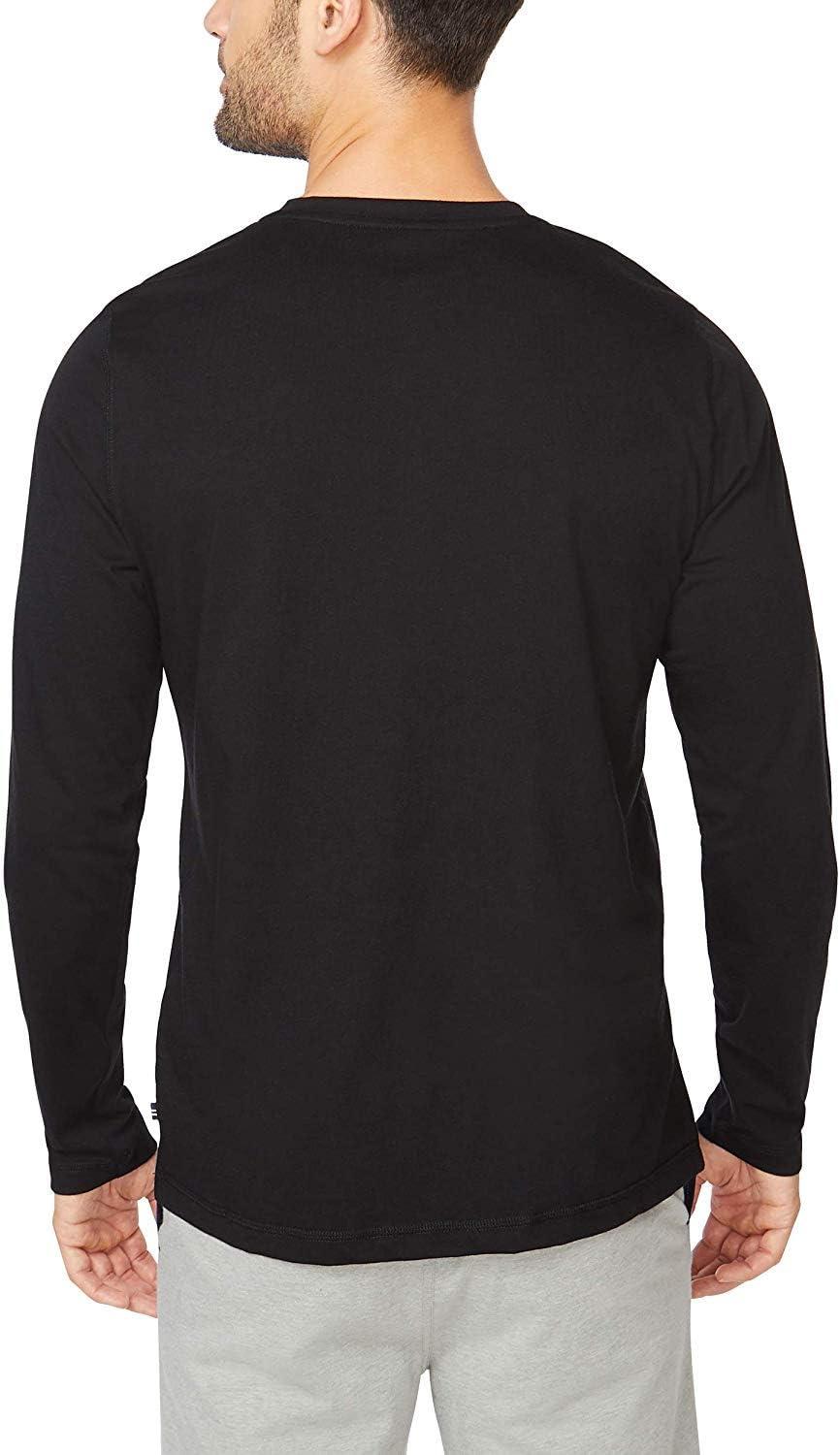 imageNautica Mens Long Sleeve Henley Pajama TopTrue Black