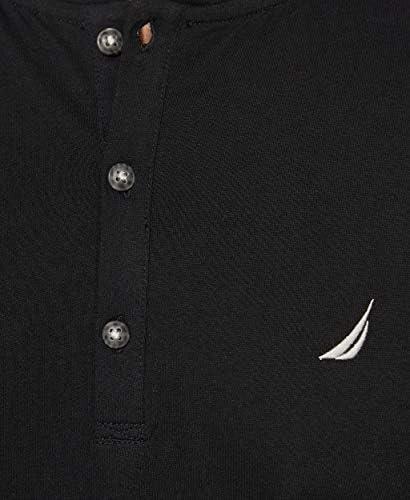 imageNautica Mens Long Sleeve Henley Pajama TopTrue Black