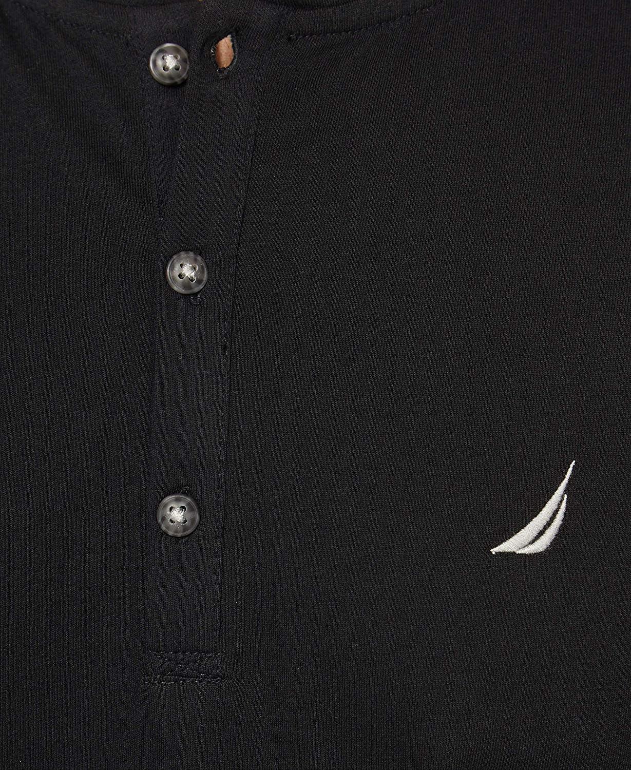 imageNautica Mens Long Sleeve Henley Pajama TopTrue Black