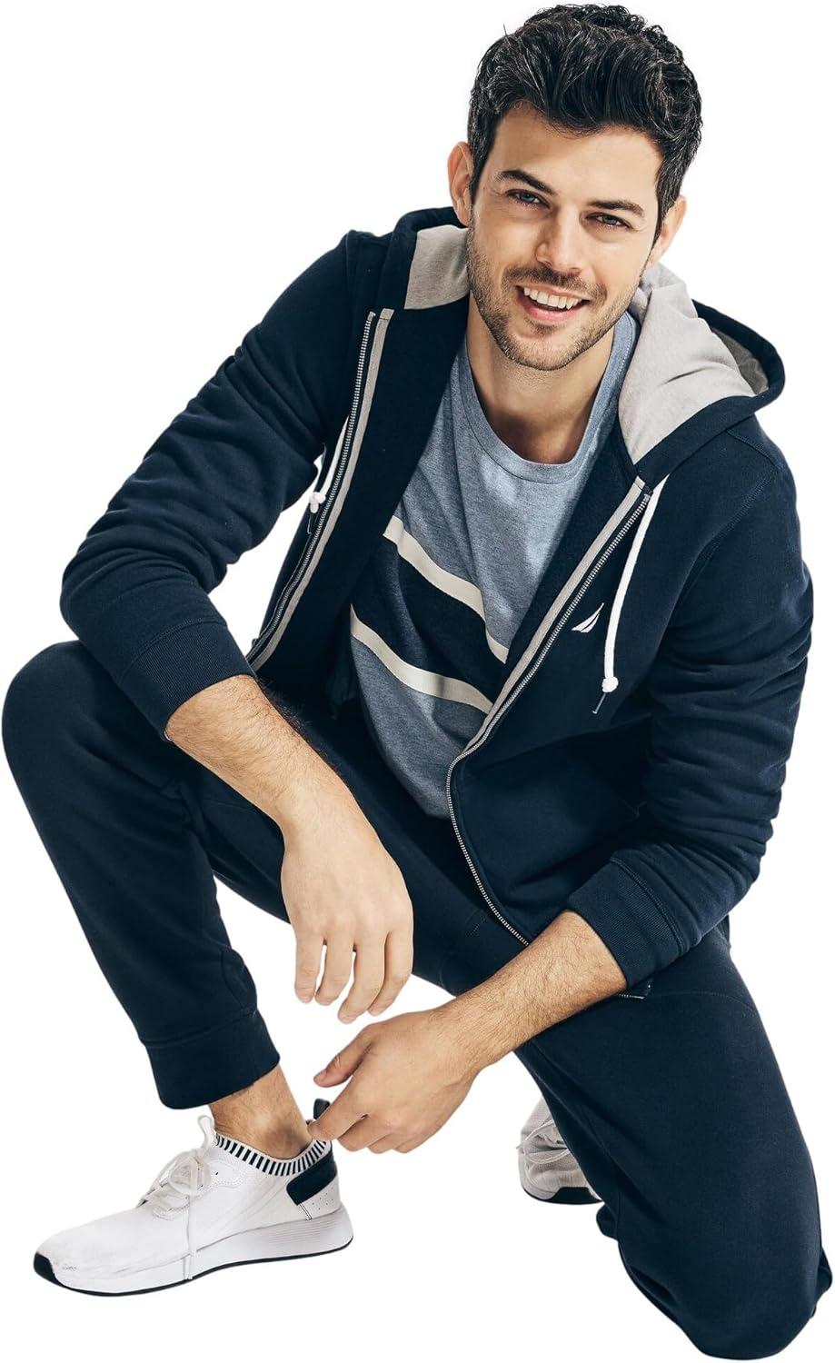 imageNautica Mens Nautica Mens Anchor Fleece Fullzip HoodieNavy Seas