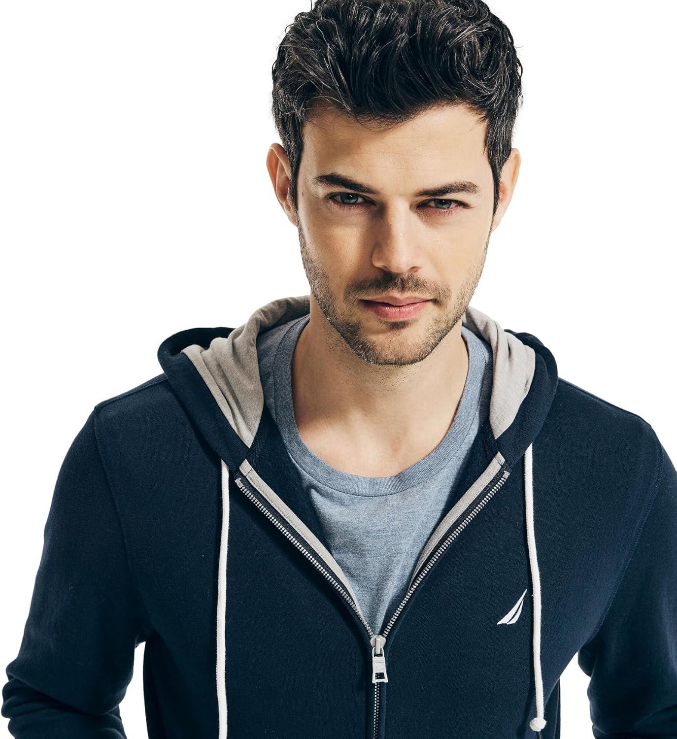 imageNautica Mens Nautica Mens Anchor Fleece Fullzip HoodieNavy Seas