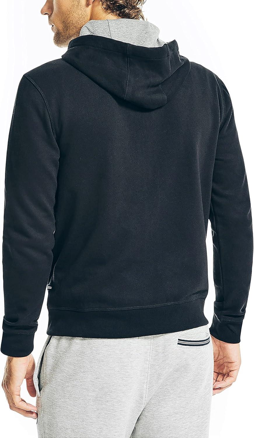 imageNautica Mens Nautica Mens Anchor Fleece Fullzip HoodieTrue Black
