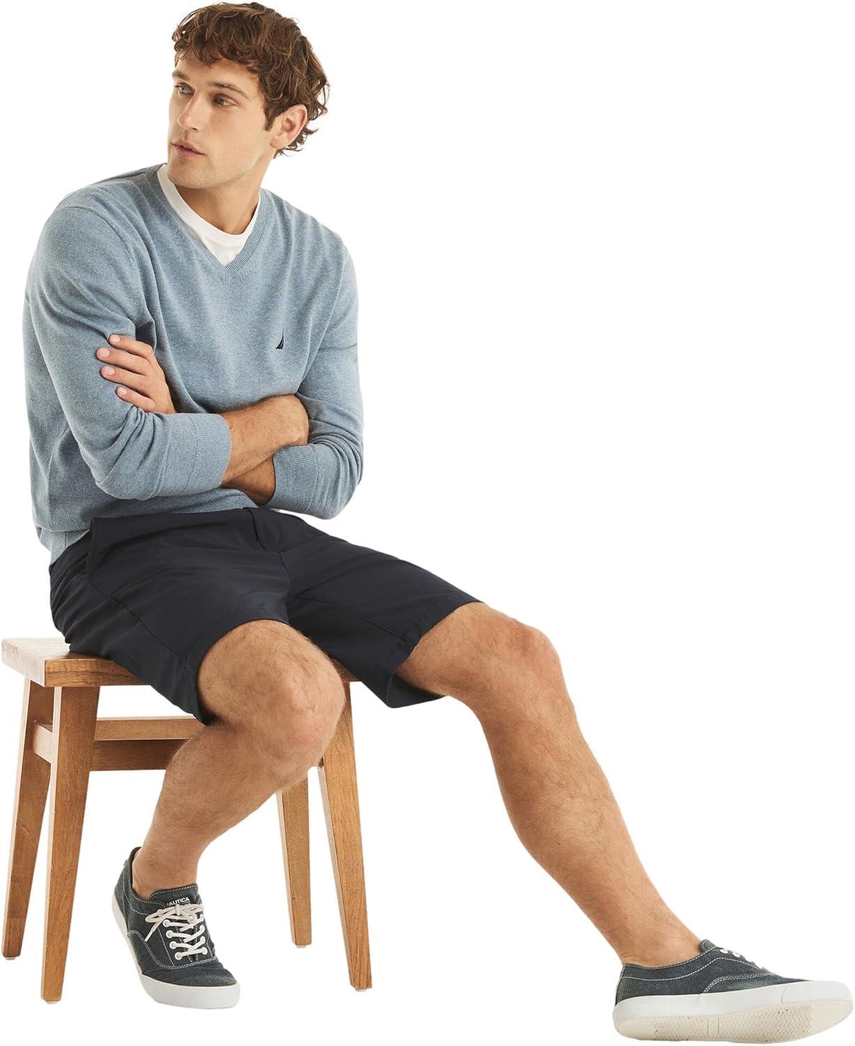 imageNautica Mens Nautica Navtech VNeck SweaterBlue