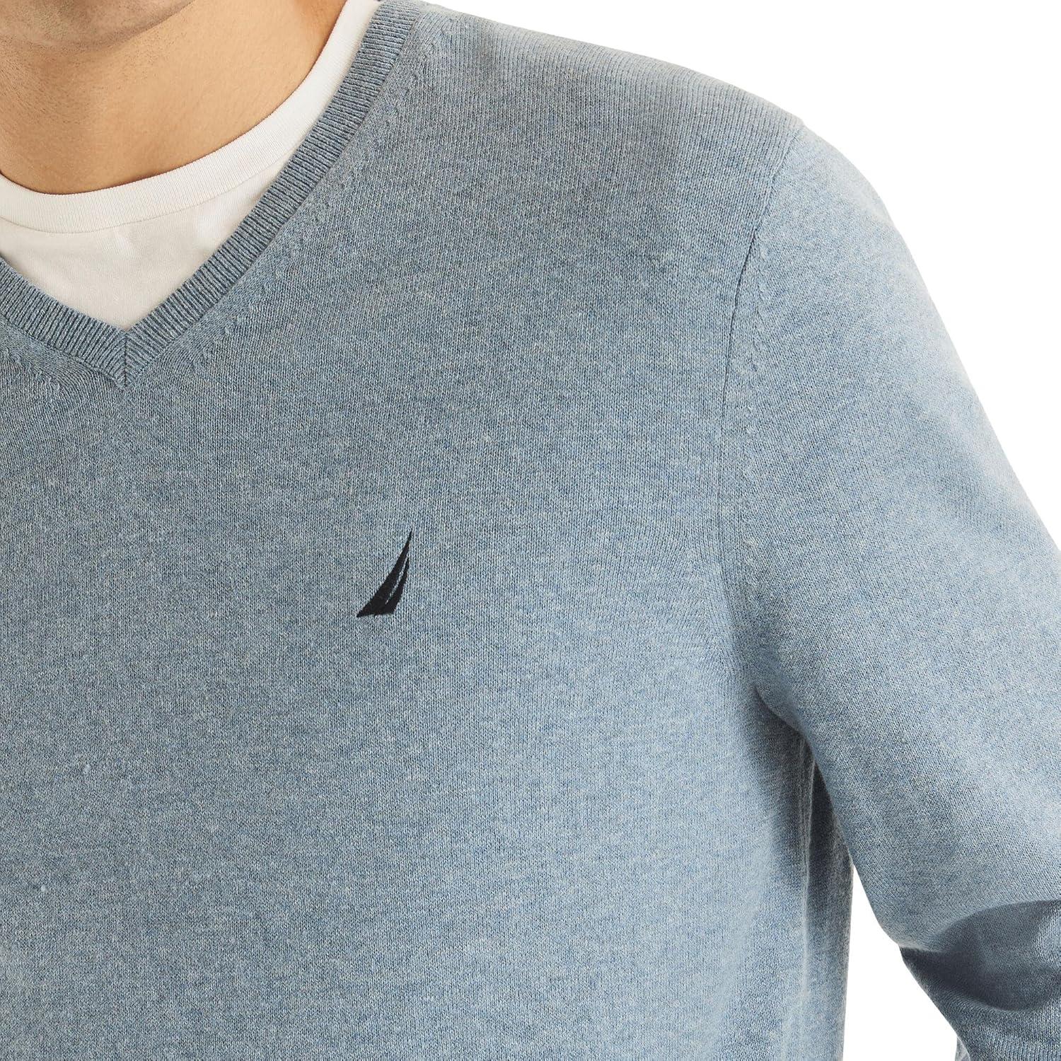 imageNautica Mens Nautica Navtech VNeck SweaterBlue