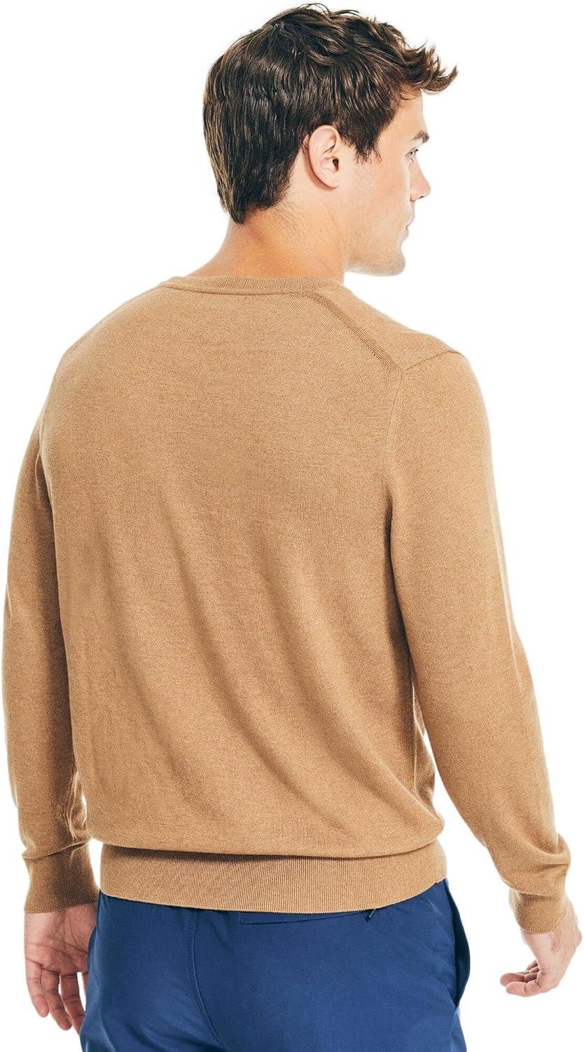 imageNautica Mens Nautica Navtech VNeck SweaterCamel Heather